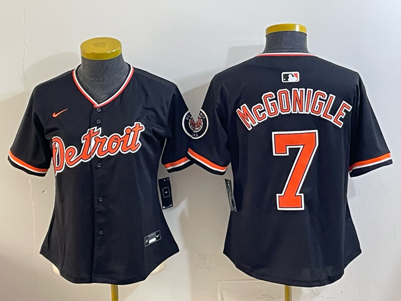 women Detroit Tigers #7 McGonigle black Nike 2026 MLB Jersey 04140026